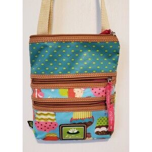 Lily Bloom Cupcake Delight Recycled Bottle Eco Crossbody Bag Cute Pink Blue